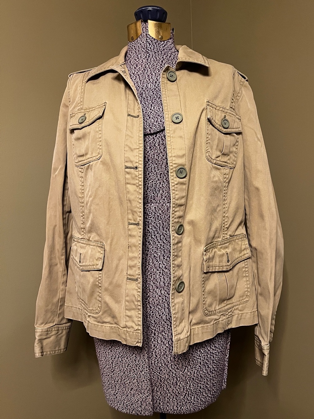 GAP Green/Khaki Utility Jacket with Flap Pockets - Picture 2 of 5